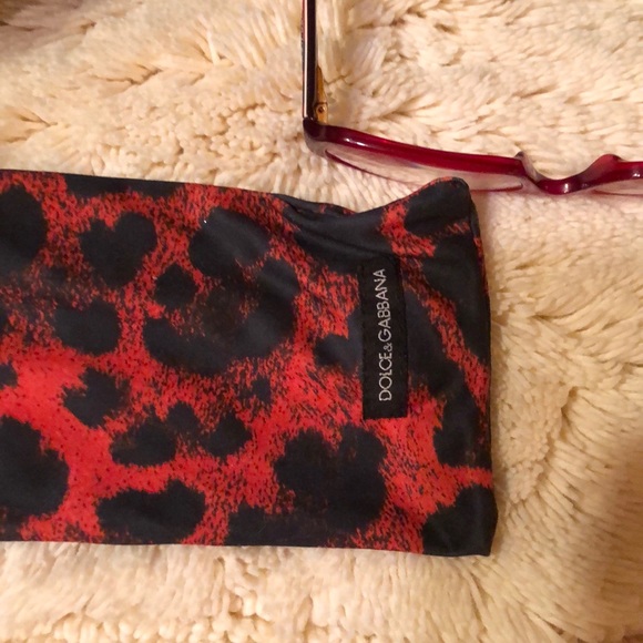 Dolce & Gabbana red leopard print glasses - Picture 5 of 8